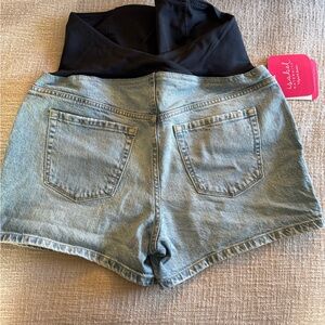 Ingrid & Isabel Black and Blue Denim Shorts